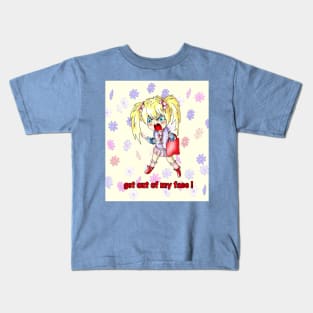 get out of my face cute cartoon girl Kids T-Shirt